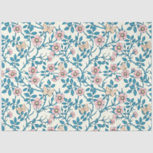 Wilde Rosen und Schmetterlinge /rosa/blau/weiß Seidenpapier