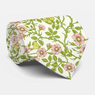 Wilde Rosen und Schmetterlinge /rosa/hellgrün/gelb Krawatte