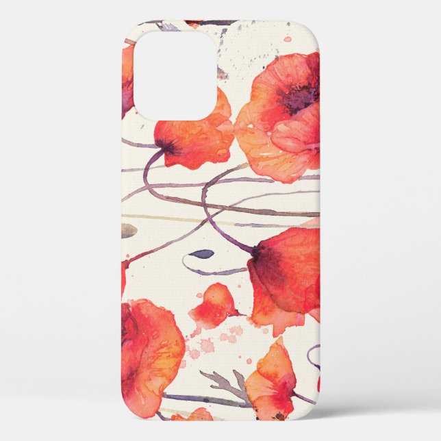 Wilde rote Pflaumen, Aquarellmuster Case-Mate iPhone Hülle (Rückseite)