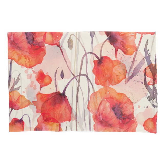 Wilde rote Pflaumen, Aquarellmuster Kissenbezug (Vorderseite)