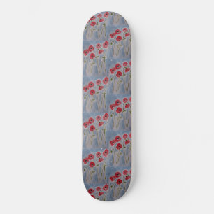 Wilde rote Poppies Skateboard