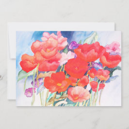 Wilde rote Poppies Wasserfarbe Einladung