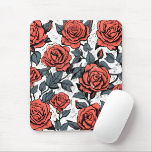 wilde rote Rosen Mousepad