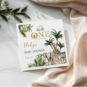 Wilde Safari-Baby-Party Tropische Dschungel-Tiere Serviette