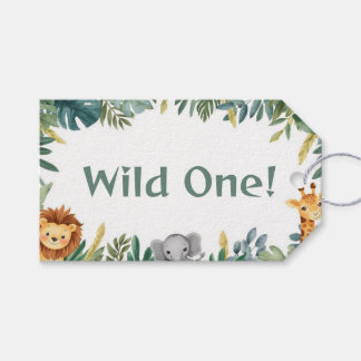 Wilde Safari-Dschungeltiere-Birthday-Party Geschenkanhänger