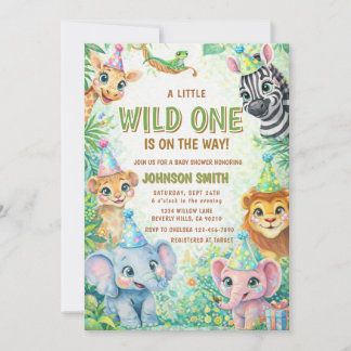 Wilde Safari-Tier Baby-Party Einladung