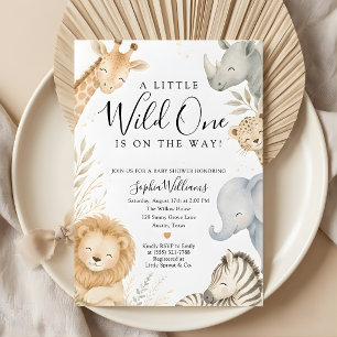 Wilde Safari-Tiere Baby Shower Einladung