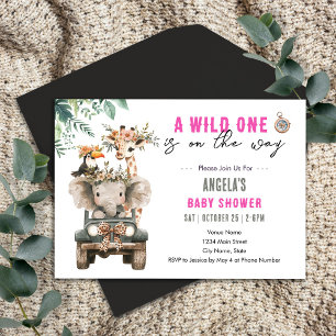 Wilde Safari-Tiere Baby Shower Einladung
