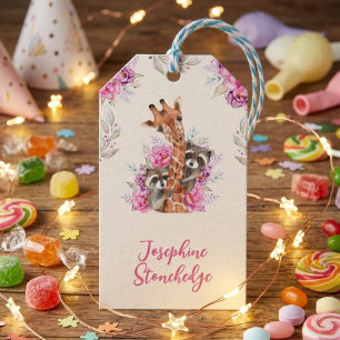 Wilde Safari-Tiere Kinder-Geburtstagsfeier Geschenkanhänger