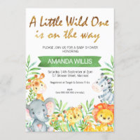 Wilde Safaritiere Baby Dusche Einladung