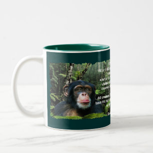 Wilde Schimpanse-u. Tier-Gedicht-Tasse Zweifarbige Tasse