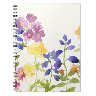 Wilde schottische Wasserfarbe-Blumen-gewundenes Notizblock