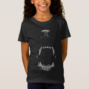 Wilde Schwarz-Weiß-Tierfletschen T-Shirt