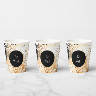 Wilde schwarze Creme Leoparden Tier Pappbecher
