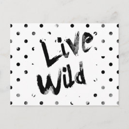 Wilde, schwarze und weiße Typografie Postkarte