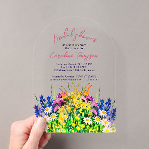Wilde Sommerblumen, Hochzeitseinladung Acryleinladungen