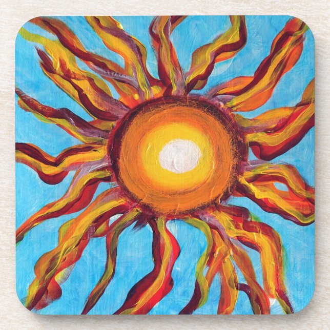 Wilde Sonne Getränkeuntersetzer (Vorderseite)