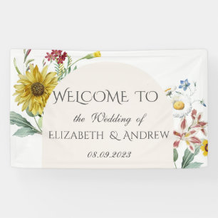 Wilde Sonnenblumen Schmetterlinge Banner