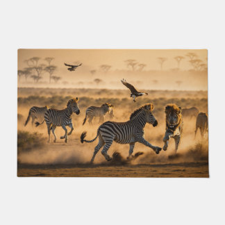 Wilde Streifen - Majestic Zebra Familie Fußmatte