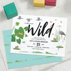 Wilde Sumpfkreaturen Baby Shower Einladung