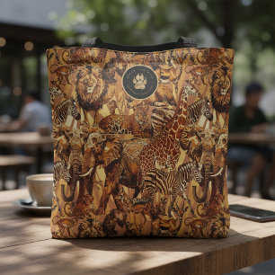 Wilde Tier-Collage Safari-Junggesellinnenabschied  Tasche