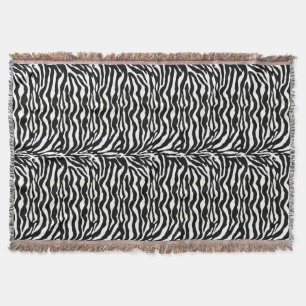 Wilde Tierdrucke, Zebra in Schwarz und Weiß Decke