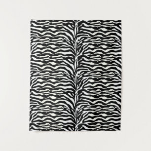 Wilde Tierdrucke, Zebra in Schwarz und Weiß Wandteppich