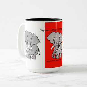 Wilde Tiere - afrikanische Elefanten - Natur - Rot Zweifarbige Tasse