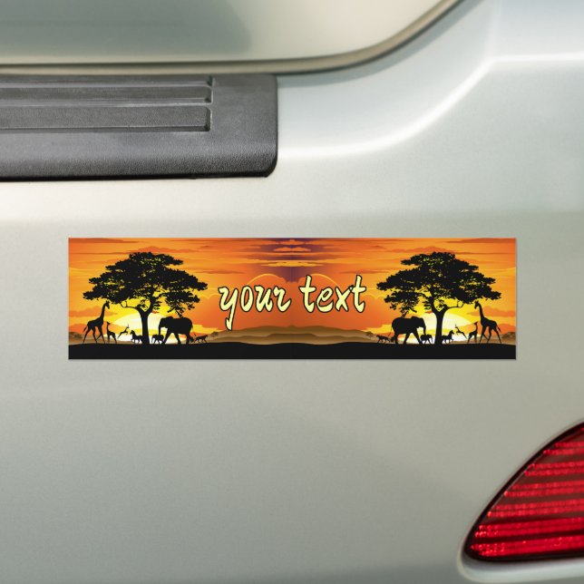 Wilde Tiere auf der afrikanischen Savanna Sunset Autoaufkleber (Auf Auto)