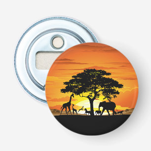 Wilde Tiere auf der afrikanischen Savanna Sunset Flaschenöffner