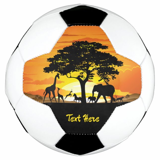 Wilde Tiere auf der afrikanischen Savanna Sunset Fußball (Vorderseite)
