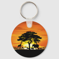 Wilde Tiere auf der afrikanischen Savanna Sunset