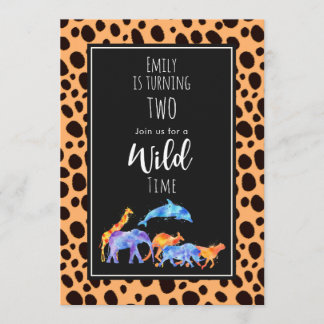 Wilde Tiere auf exotischen Geparden Print Birthday Einladung