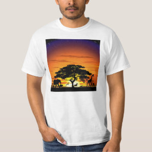 Wilde Tiere auf Savannah Sunset T - Shirt