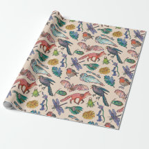 Wilde Tiere aus Irland Umschlagpapier in Beige
