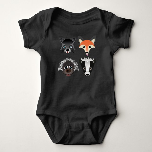 Wilde Tiere - Baby Jersey Bodysuit Baby Strampler (Vorderseite)