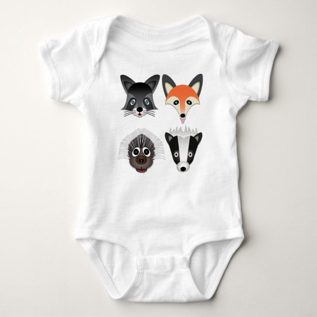 Wilde Tiere - Baby Jersey Bodysuit Strampler (Vorderseite)