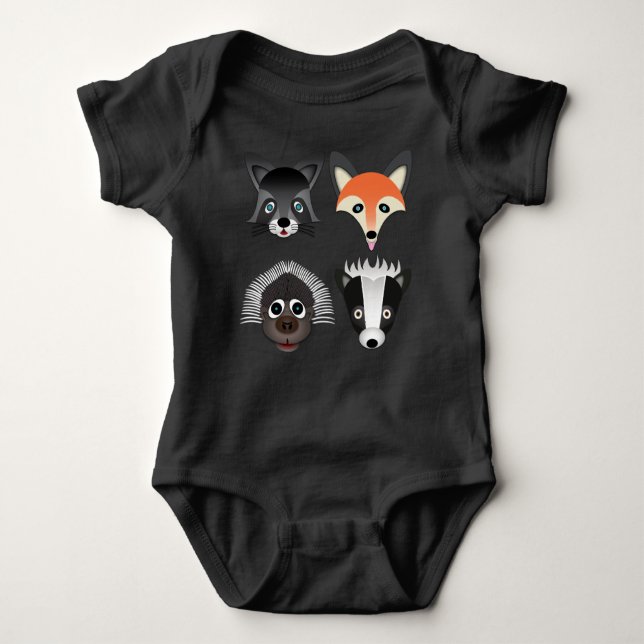 Wilde Tiere - Baby Jersey Bodysuit Strampler (Vorderseite)
