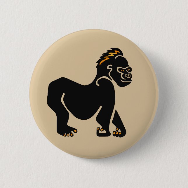Wilde Tiere - Coole GORILLA - reifen - Primat Button (Vorderseite)