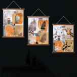 Wilde Tiere Erde Tone Moderne Kunst des Abstrakten Wandteppich Mit Holzrahmen<br><div class="desc">Moderne,  abstrakte Wildtierwand mit afrikanischer Giraffe,  zebra und südamerikanischen Jaguartieren und Bio Formen im Porträtstil der Pop. Cooles Mischmediendesign in Erdtönen aus goldfarbenem Sand,  beige verbrannt orange und grün.</div>