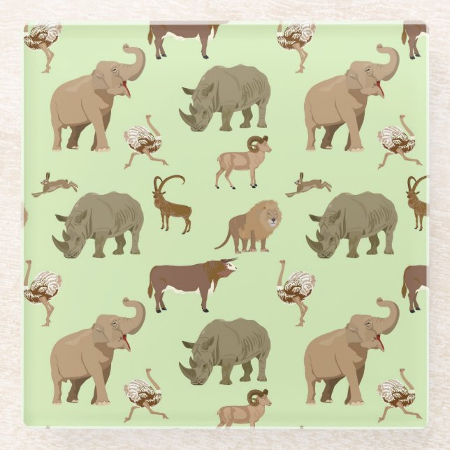 Wilde Tiere Glasuntersetzer (Vorderseite)