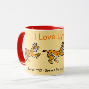 Wilde Tiere - I Liebe LYNXES - Natur - Gelb Tasse