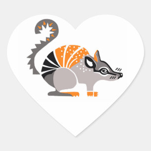 Wilde Tiere - I Liebe NUMBATS - Wildtiere-marsupia Herz-Aufkleber