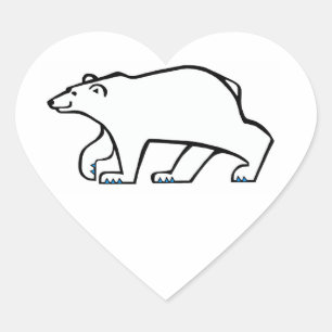 Wilde Tiere - I Liebe Polar BEARS - Tierfreund - Herz-Aufkleber