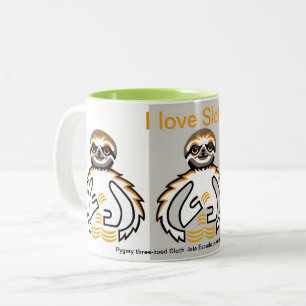 Wilde Tiere - I Liebe SLOTHS - Tierliebhaber - Zweifarbige Tasse