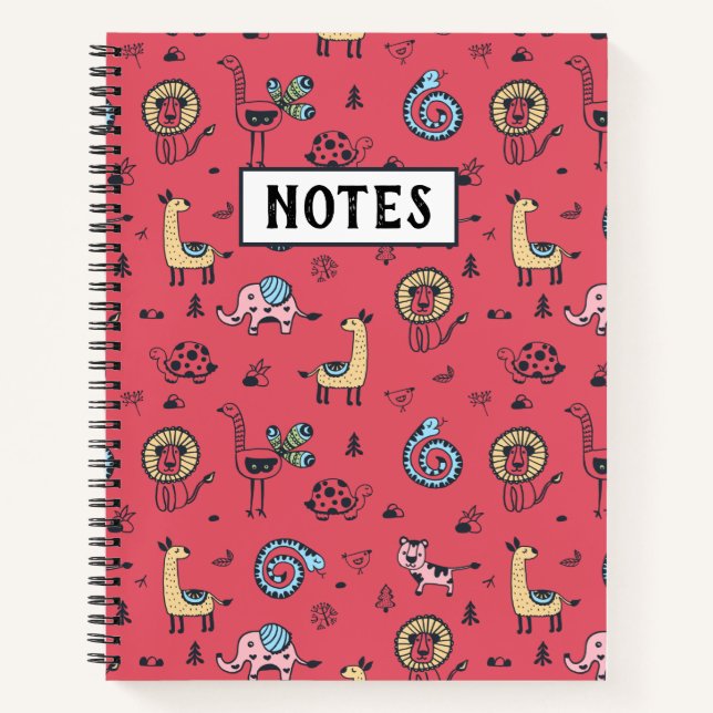 Wilde Tiere Jungle Notebook Notizbuch (Vorderseite)