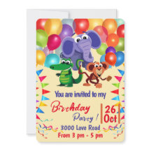 Wilde Tiere mit Balloons & Ribbons