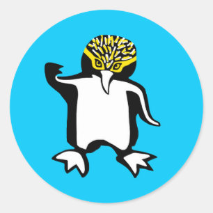Wilde Tiere - Niedliche PENGUIN - Natur - Blau Runder Aufkleber