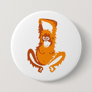 Wilde Tiere ORANGUTAN - gefährdete Tiergrafik Button