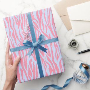 Wilde Tiere Print Pink Safari Thema Geschenkpapier